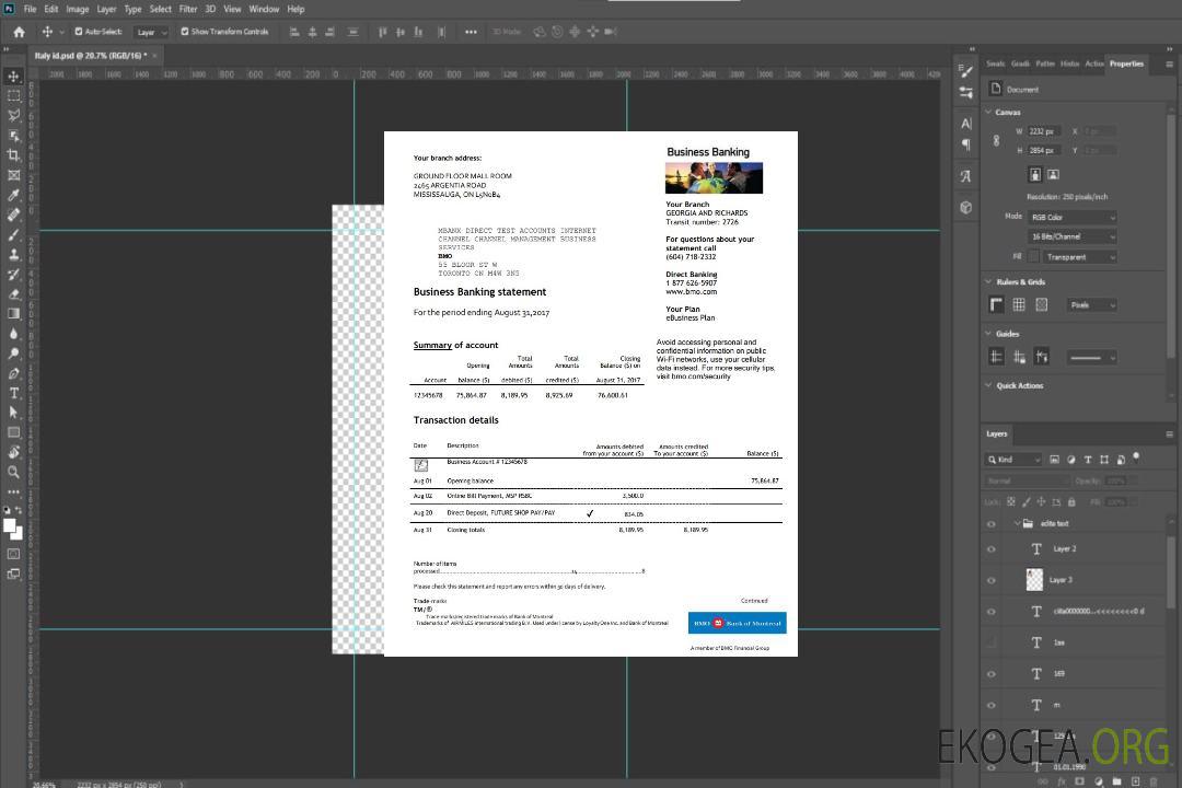 Modèle de relevé de preuve d'adresse bancaire de BMO Banque de Montréal aux formats Word et PDF template Modèle de relevé de preuve d'adresse bancaire de BMO Banque de Montréal aux formats Word et PDF template